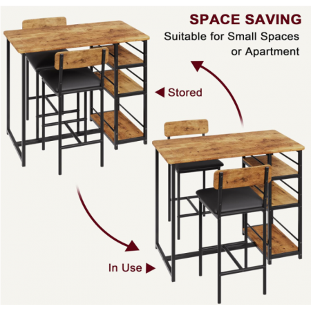 Dining Table Set for 2, Bar Table and Chairs for 2