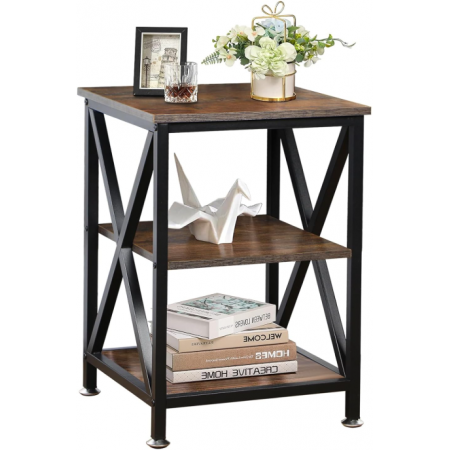 Square End Table with Storage Shelf